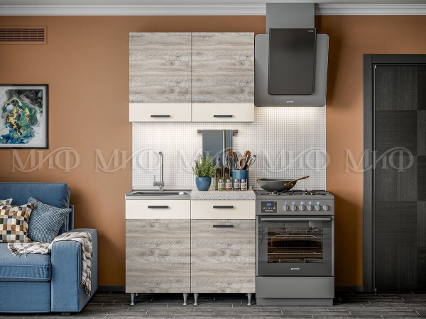 Кухонный Гарнитур Риана 1000 мм ЛДСП/Крафт Светлый