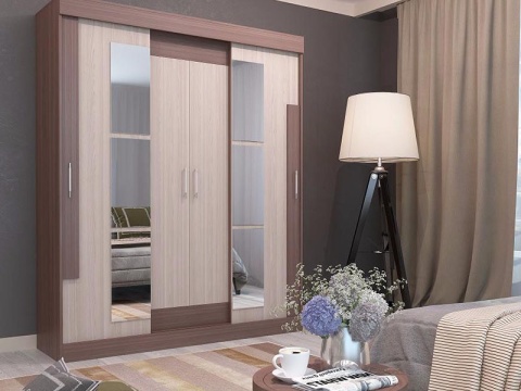 Шкаф-Купе Фиджи (Ш-1500/1700 х В-2100 х Г-540 мм)/Разные Цвета 