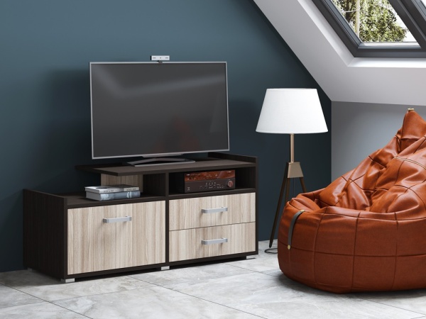 Тумба Дарина ТВ-1 (Ш-1200| В-520| Г-450) Венге/Ясень Шимо Светлый