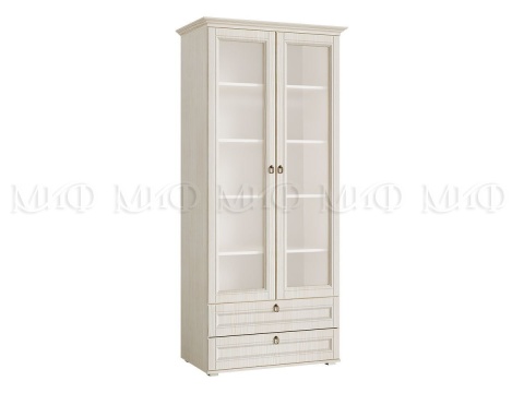 Шкаф со Стеклом Элит-1 МДФ Сандал Светлый (Ш-975 мм x Г-577 мм х В-2185 мм)