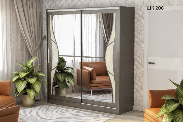 Шкаф-Купе Барселона №206 Разные Цвета (Д-1500/1700/2000 х  В-2200 х Г-600 мм)